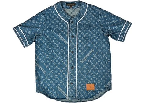 supreme x louis vuitton baseball jersey denim|supreme louis vuitton prices.